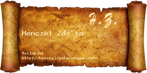 Henczel Zéta névjegykártya